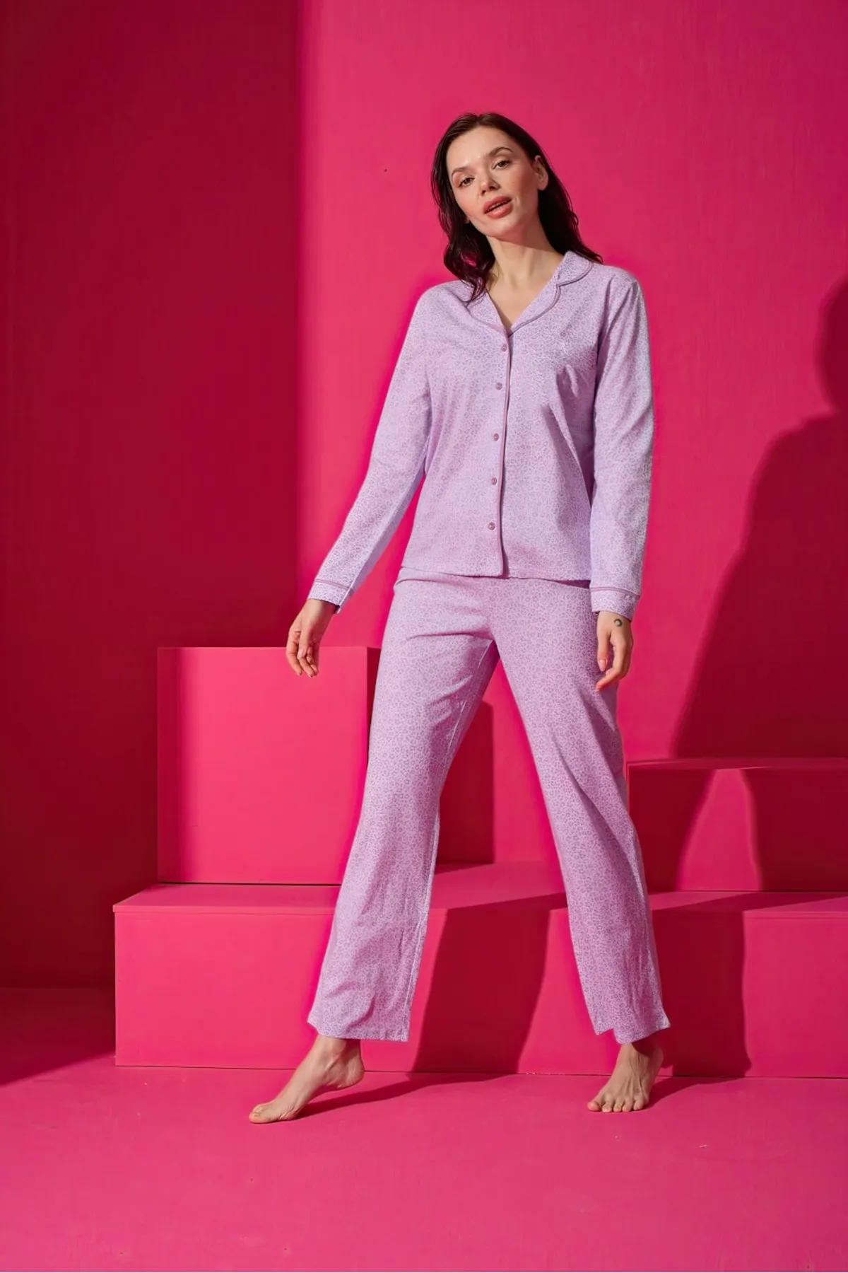 STRAWBERRY  Pyjama-Set aus Baumwolle mit Knöpfen