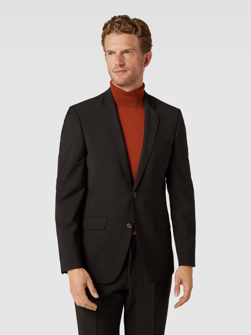 Slim Fit Anzug mit 2-Knopf-Sakko in dunkelbraun