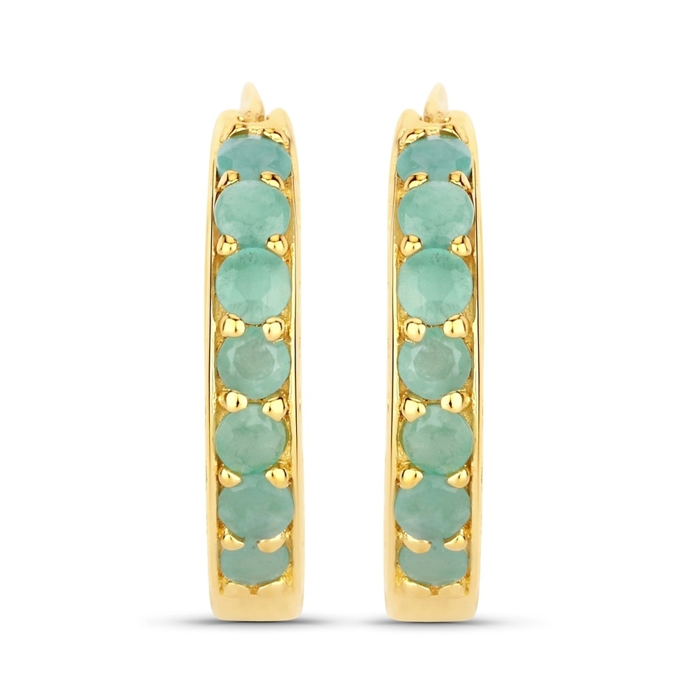 Rafaela Donata Boucles doreilles Argent sterling Emeraude en Or jaune Bijoux