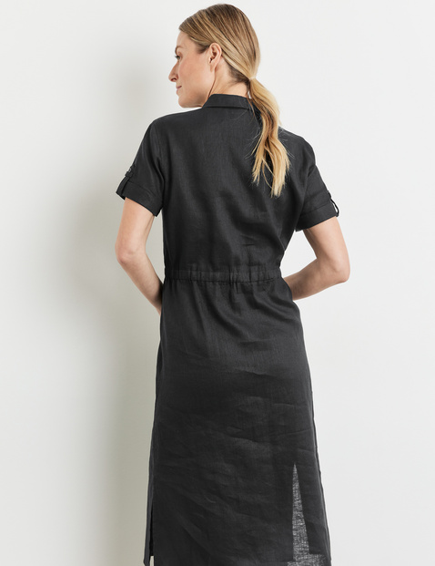 Leinenkleid mit Taillen-Tunnelband