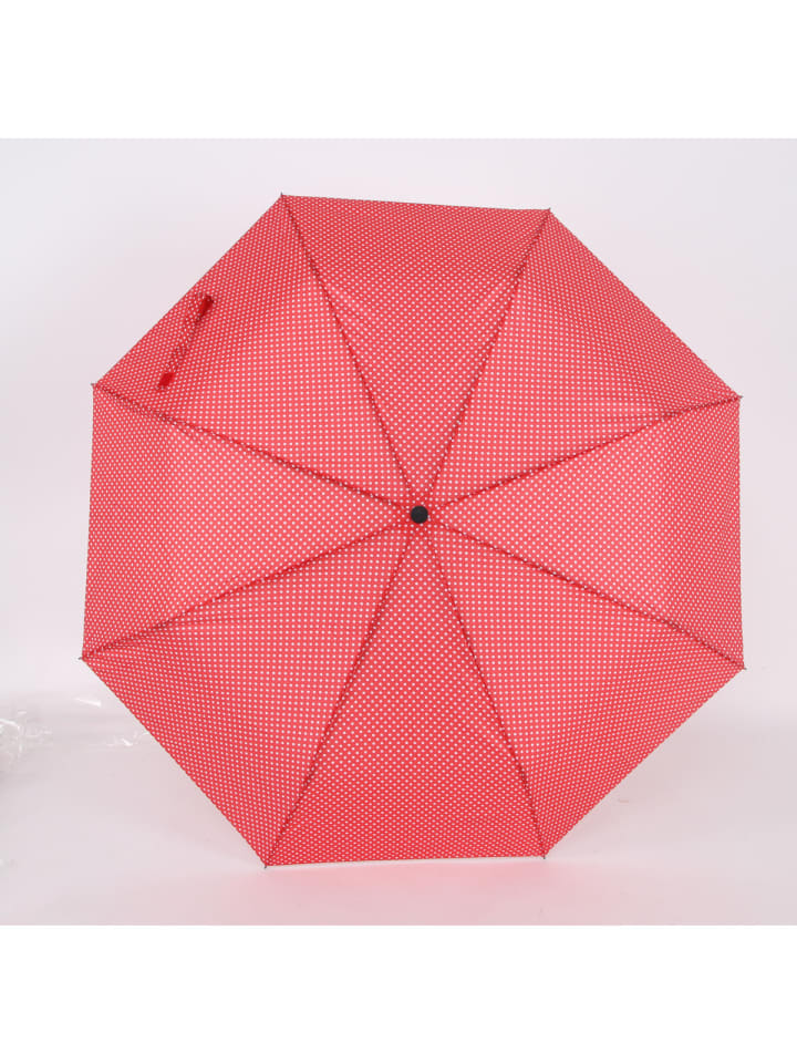 COFI 1453 Teleskop Taschenschirm mit Schutzhülle gepunktet Fiberglasstange in Rot günstig kaufen onesize