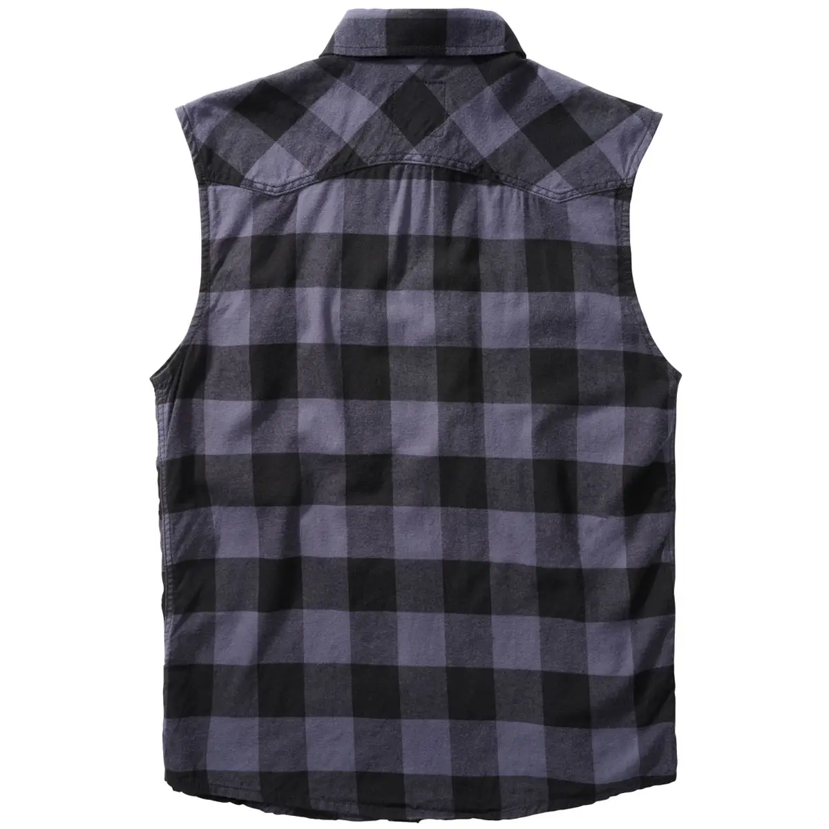 Checkshirt ärmellos schwarz-grau
