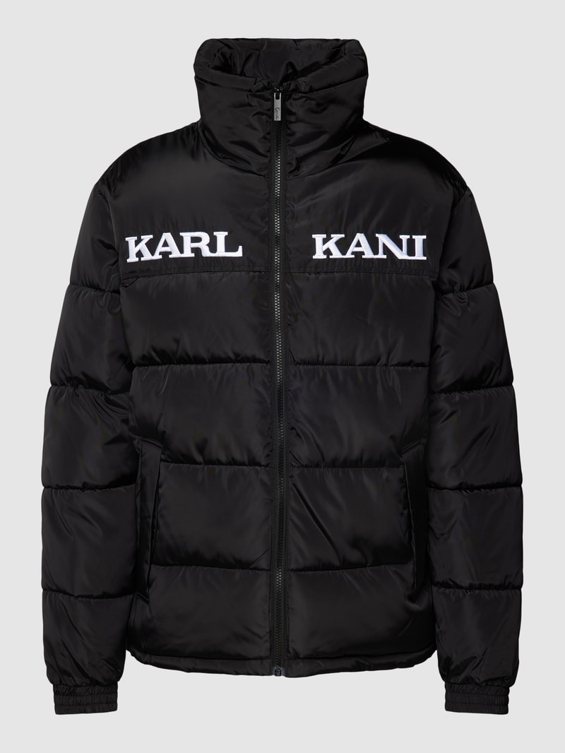 Steppjacke mit Label-Stitching in black