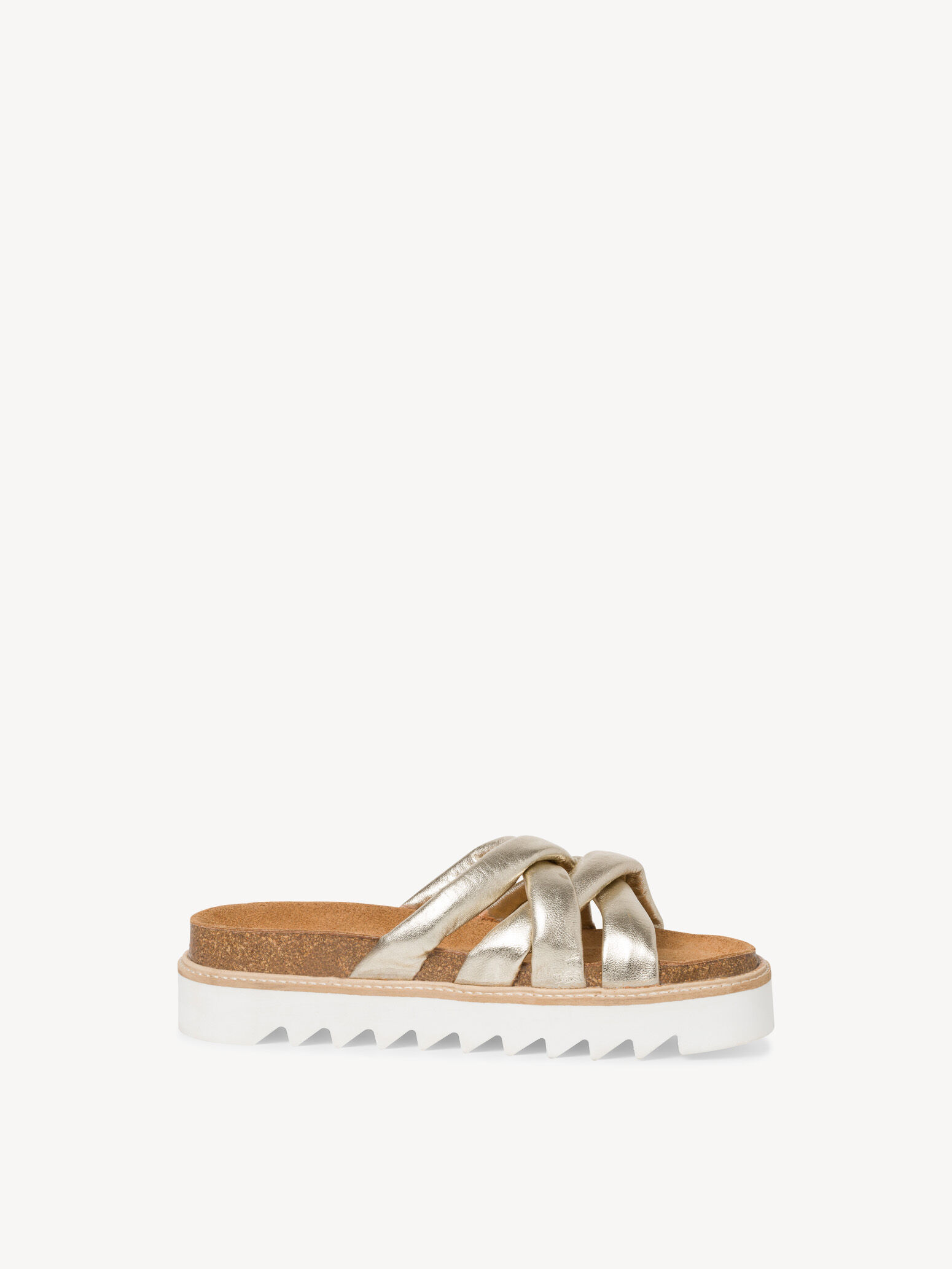 Mule en cuir - métallique