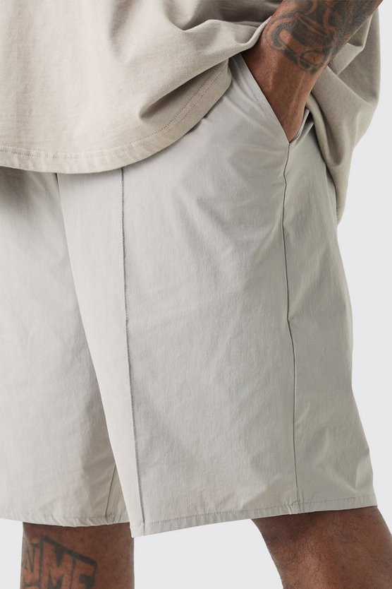 Plus Nylon-Shorts mit elastischem Bund