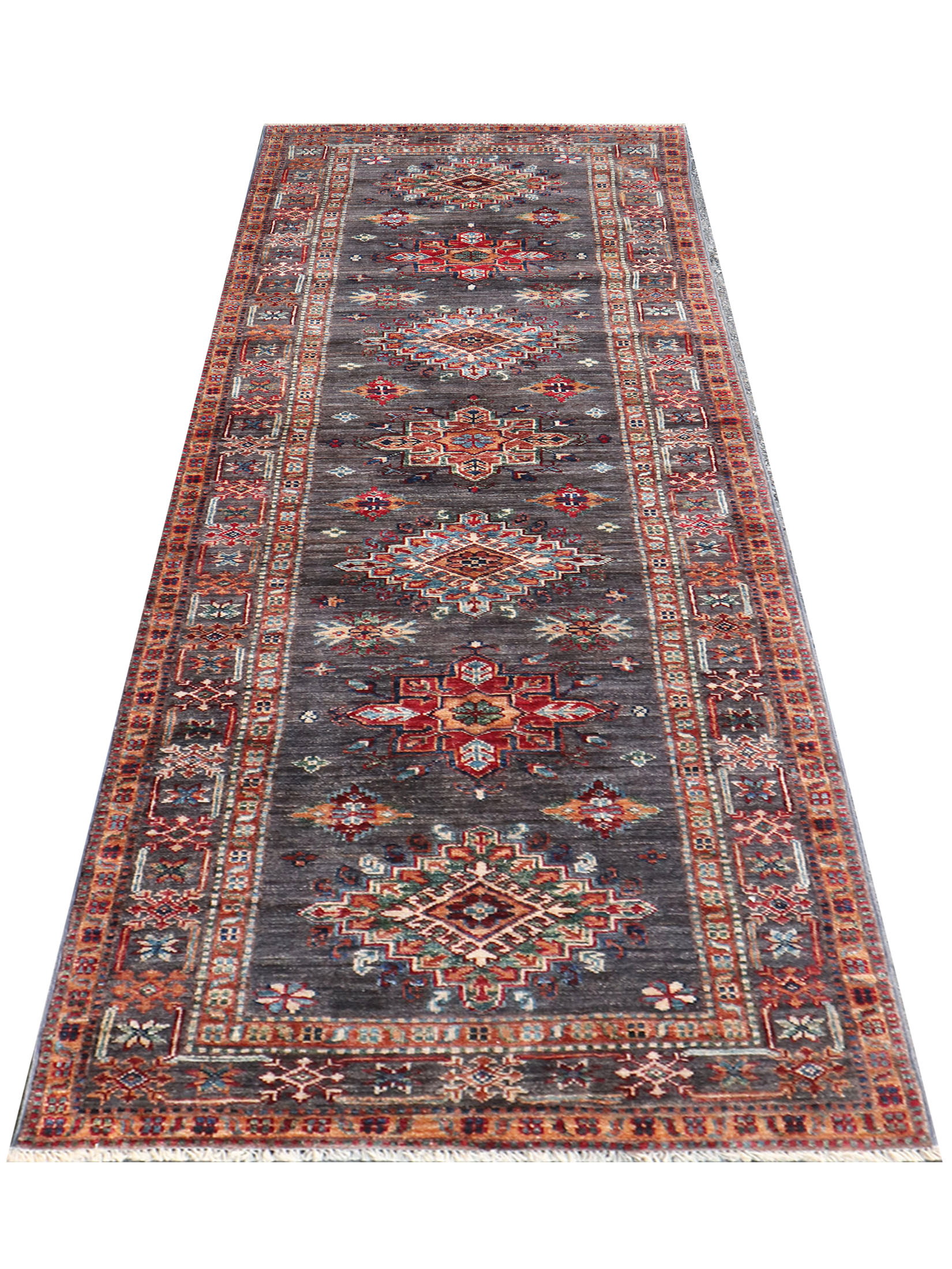 Kazak Ghazni ca. 251 x 87 cm, Unikat / Einzelstück