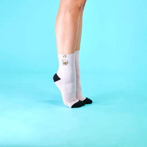 Sidonie & Enzo purple lurex socks
