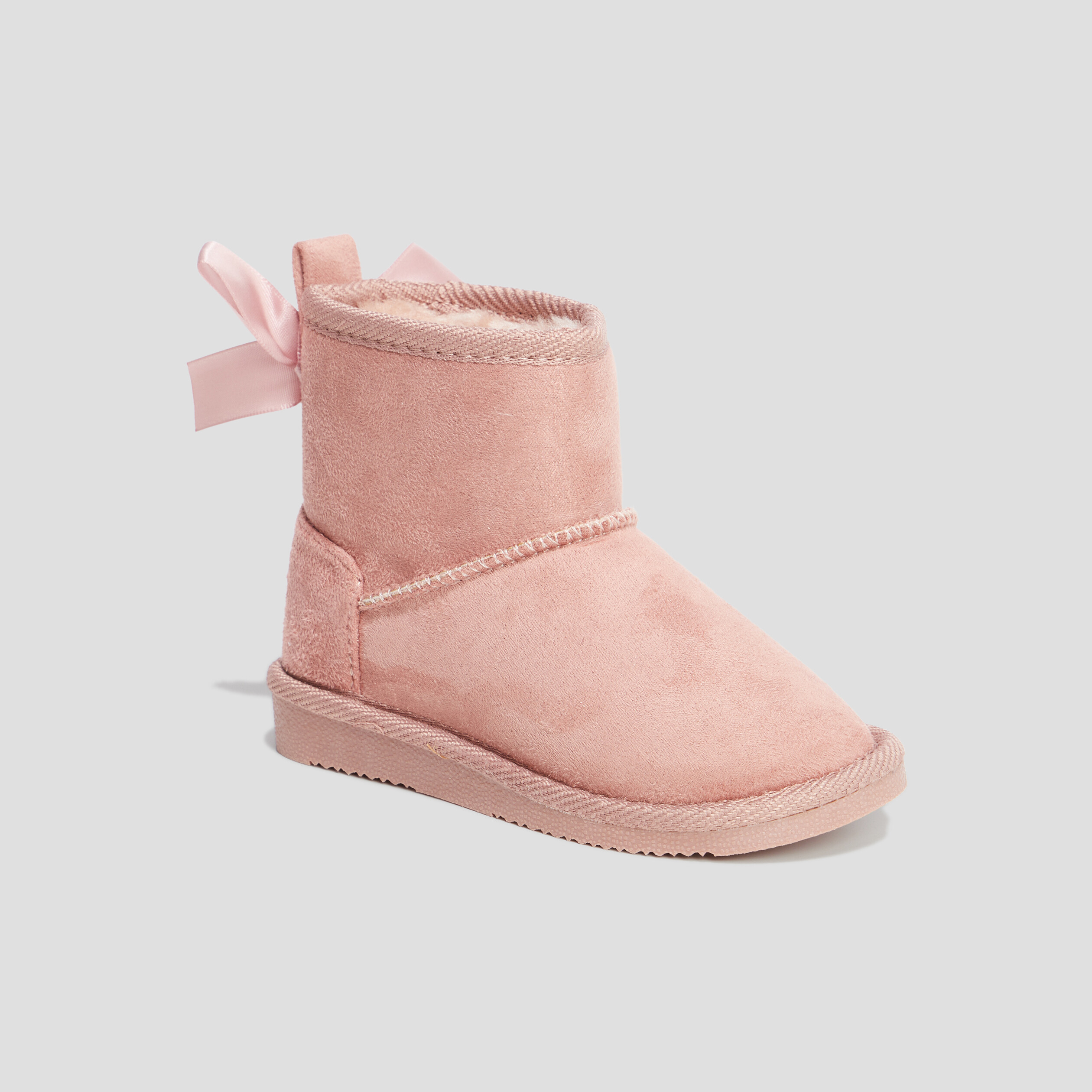 Bottines fourrées avec noeud rose fille | La Halle