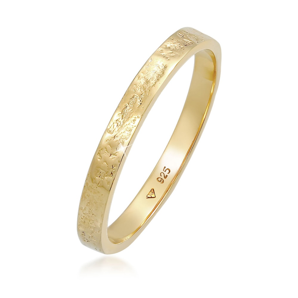 Elli Elli Bague Femmes Bande Partenaire Basique Organic Look en Argent Sterling 925 Bague