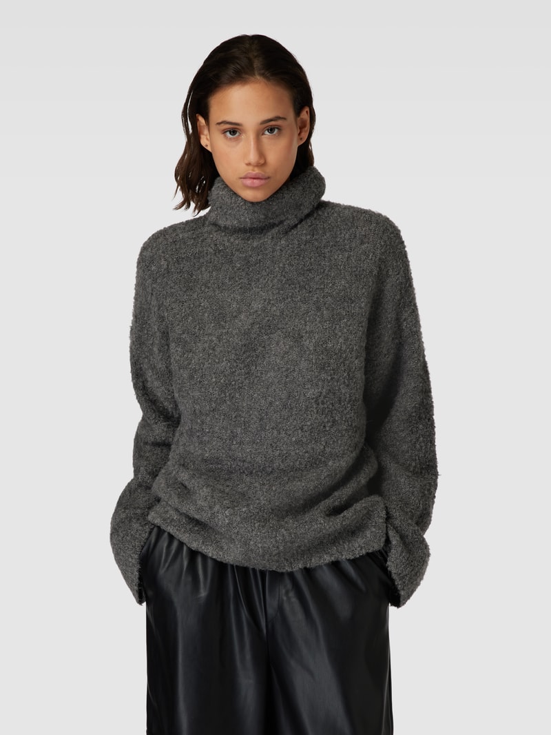 Oversized Strickpullover mit Woll-Anteil Modell 'NATHERINE' in anthrazit meliert