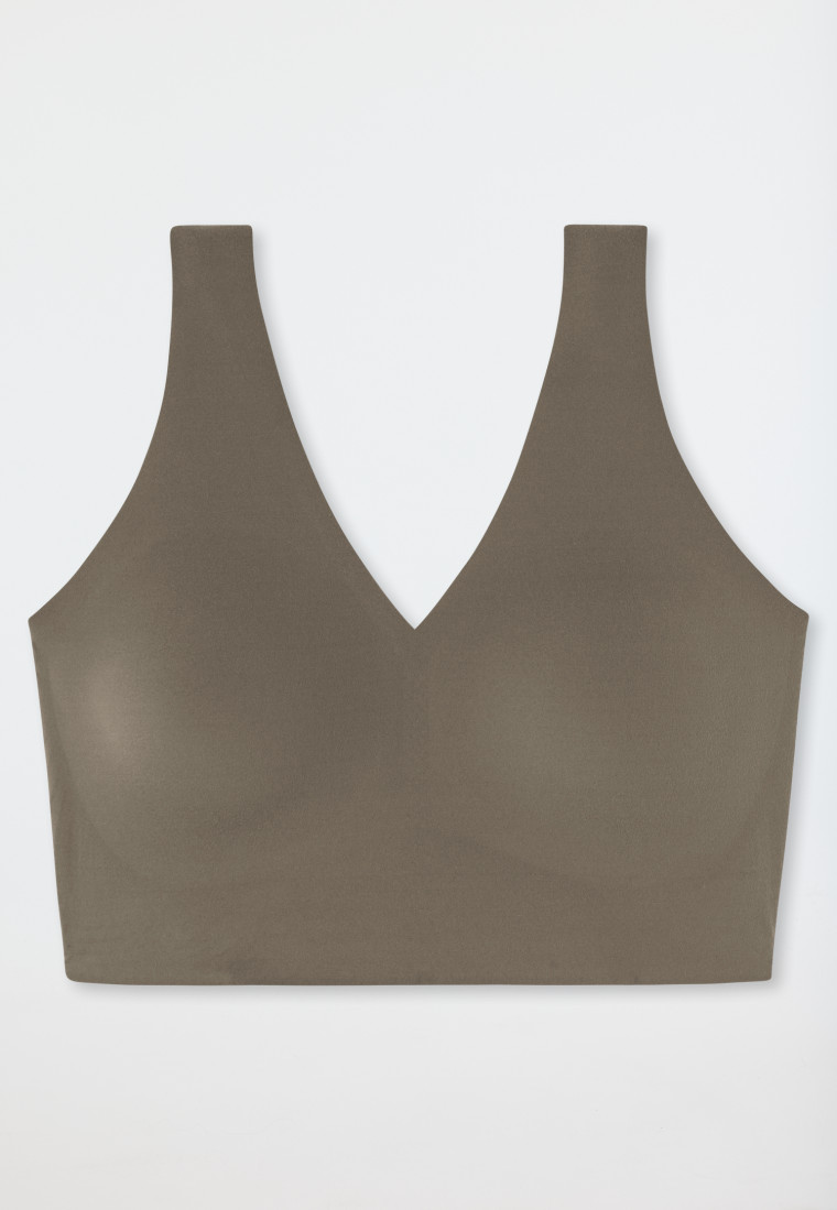 Bustier Mikrofaser herausnehmbare Pads taupe - Invisible Soft