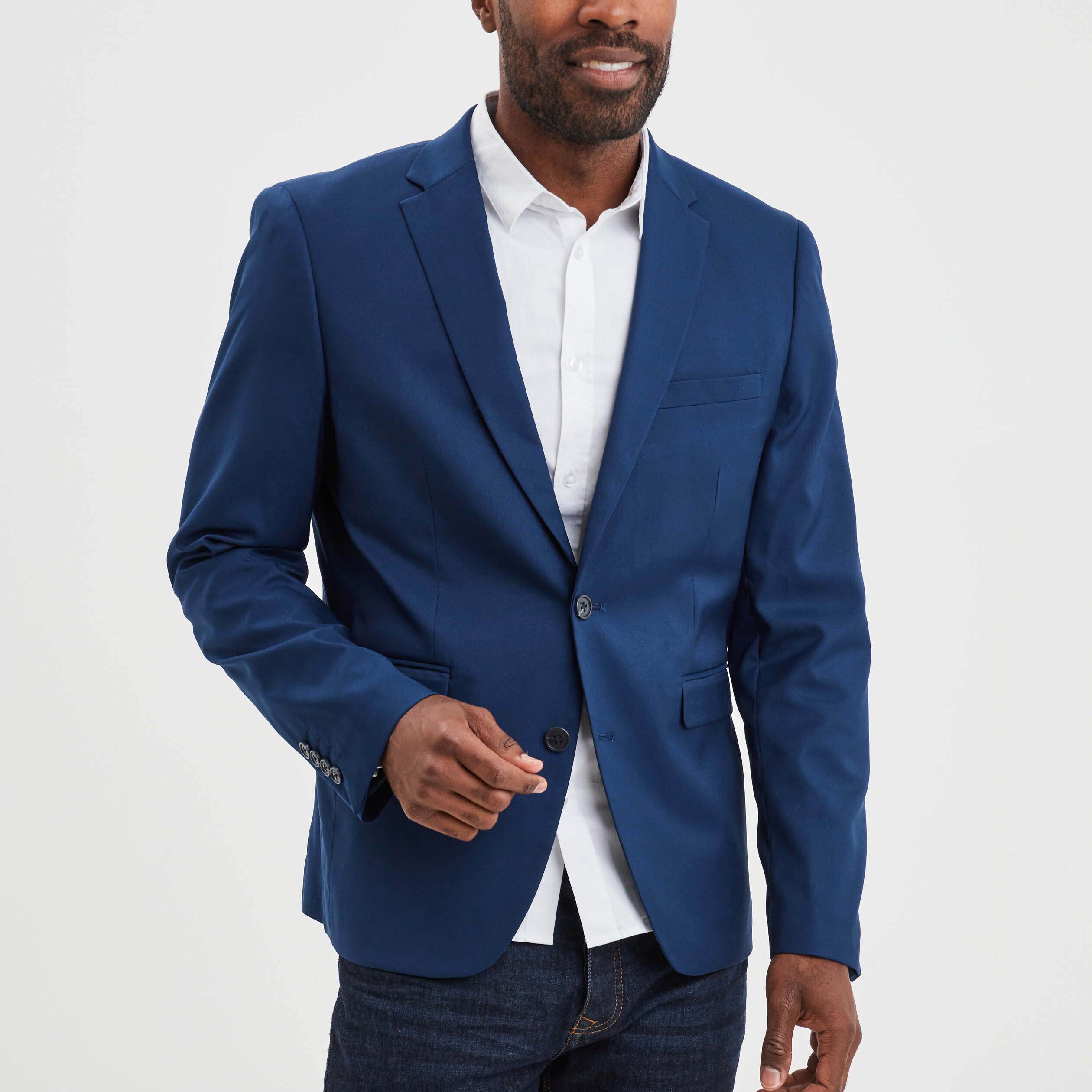 Veste de costume droite bleu electrique homme | La Halle