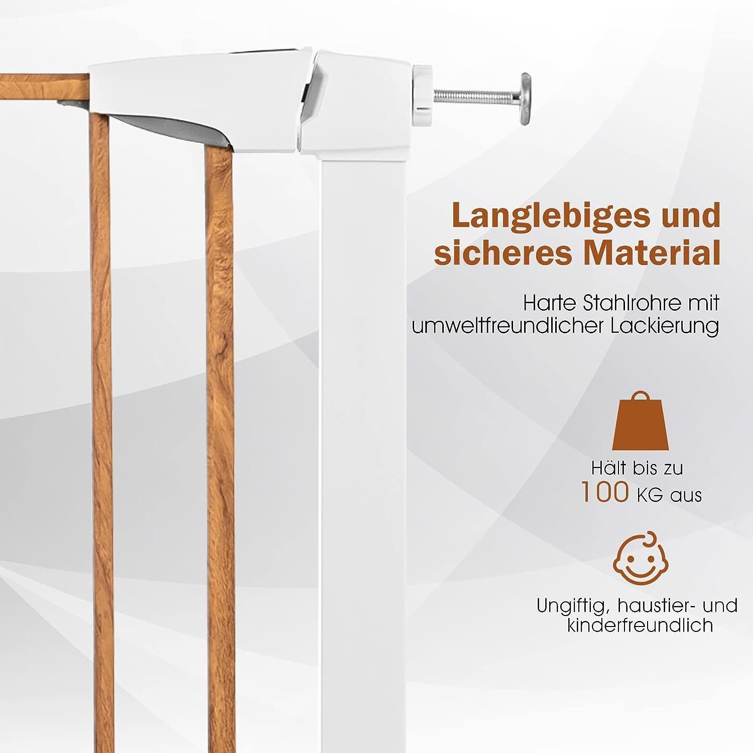 KOMFOTTEU Treppenschutzgitter Türschutzgitter, 75-85 cm, mit einhändiges Öffnen