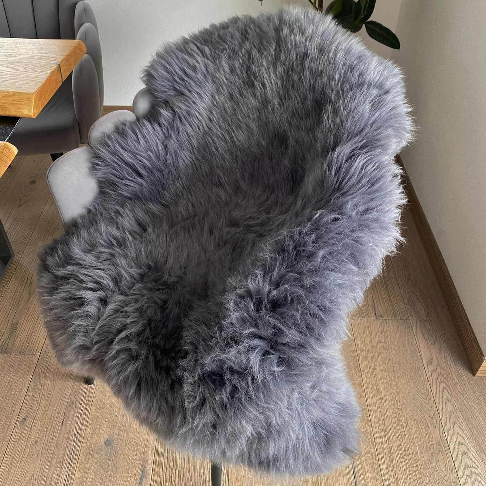 Fellteppich, Hollert, Australisches Merino Lammfell Grau Schaffell Echtfell Teppich Läufer