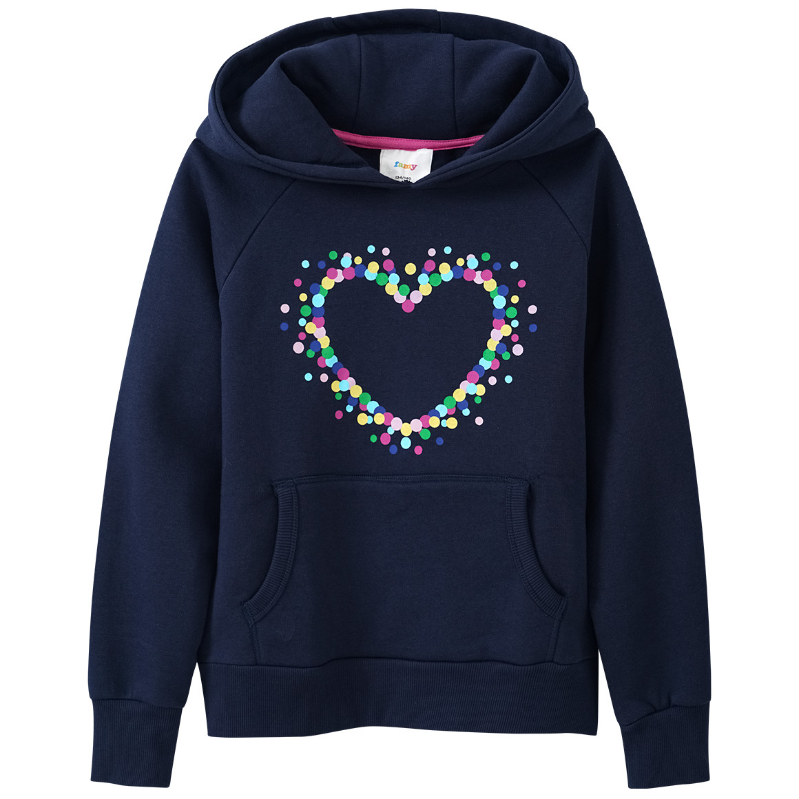 Mädchen Hoodie mit buntem Konfetti-Herz
