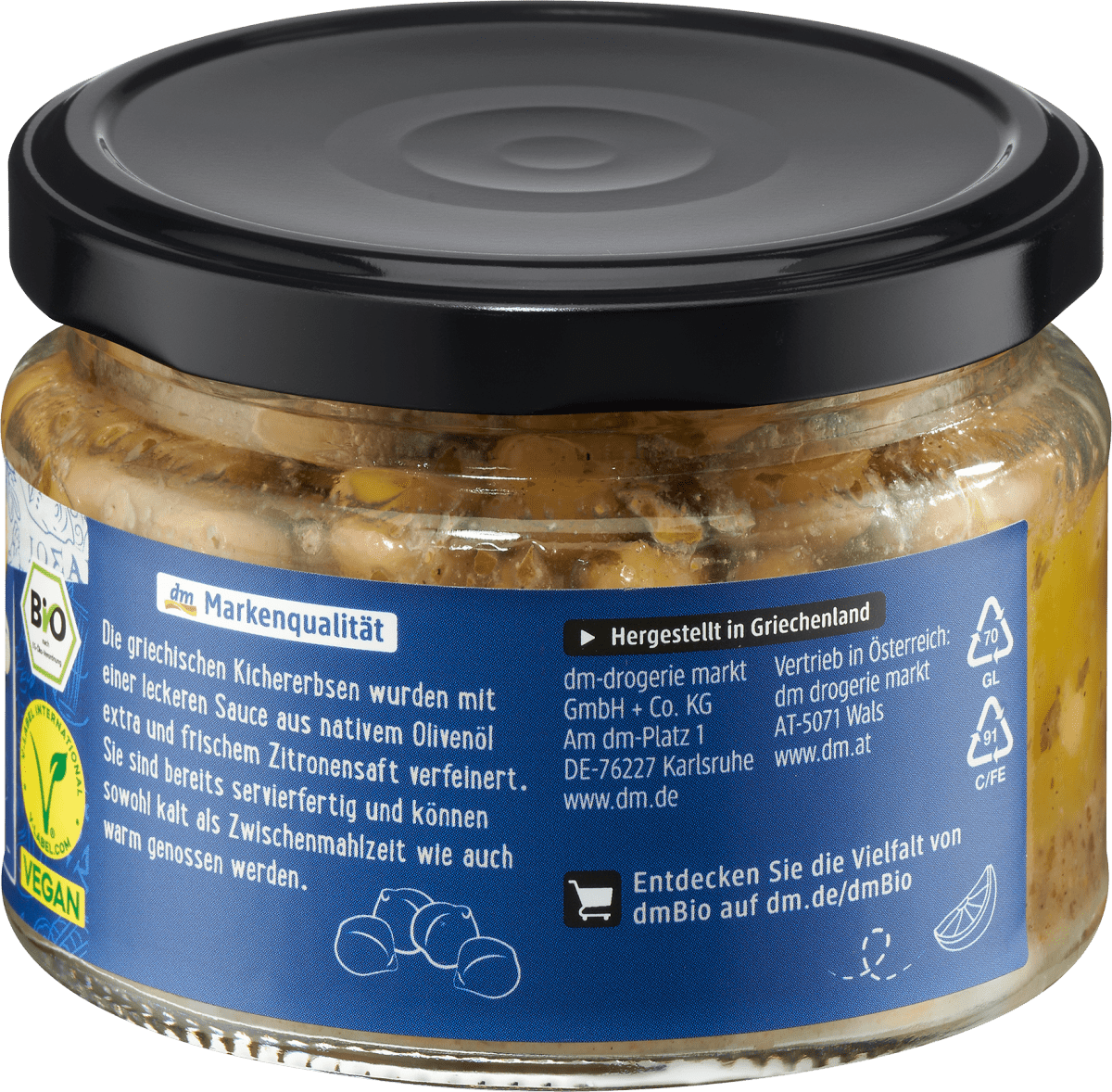 Kichererbsen in Zitronen-Olivenöl, 230 g