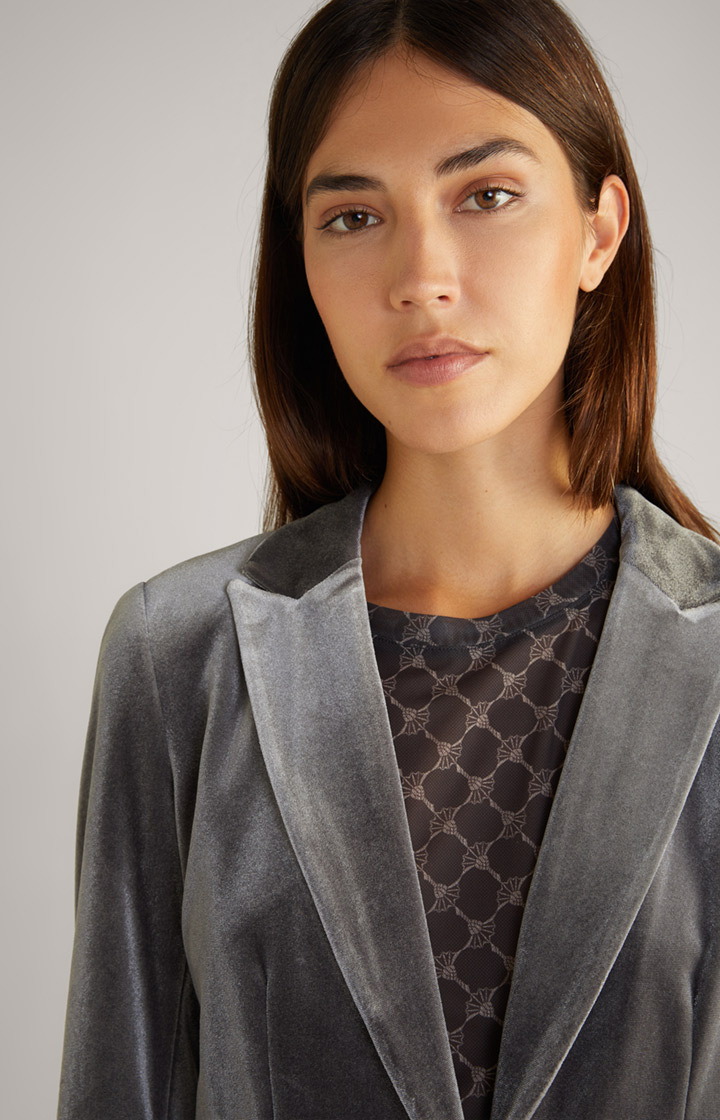 Samt-Blazer in Grau