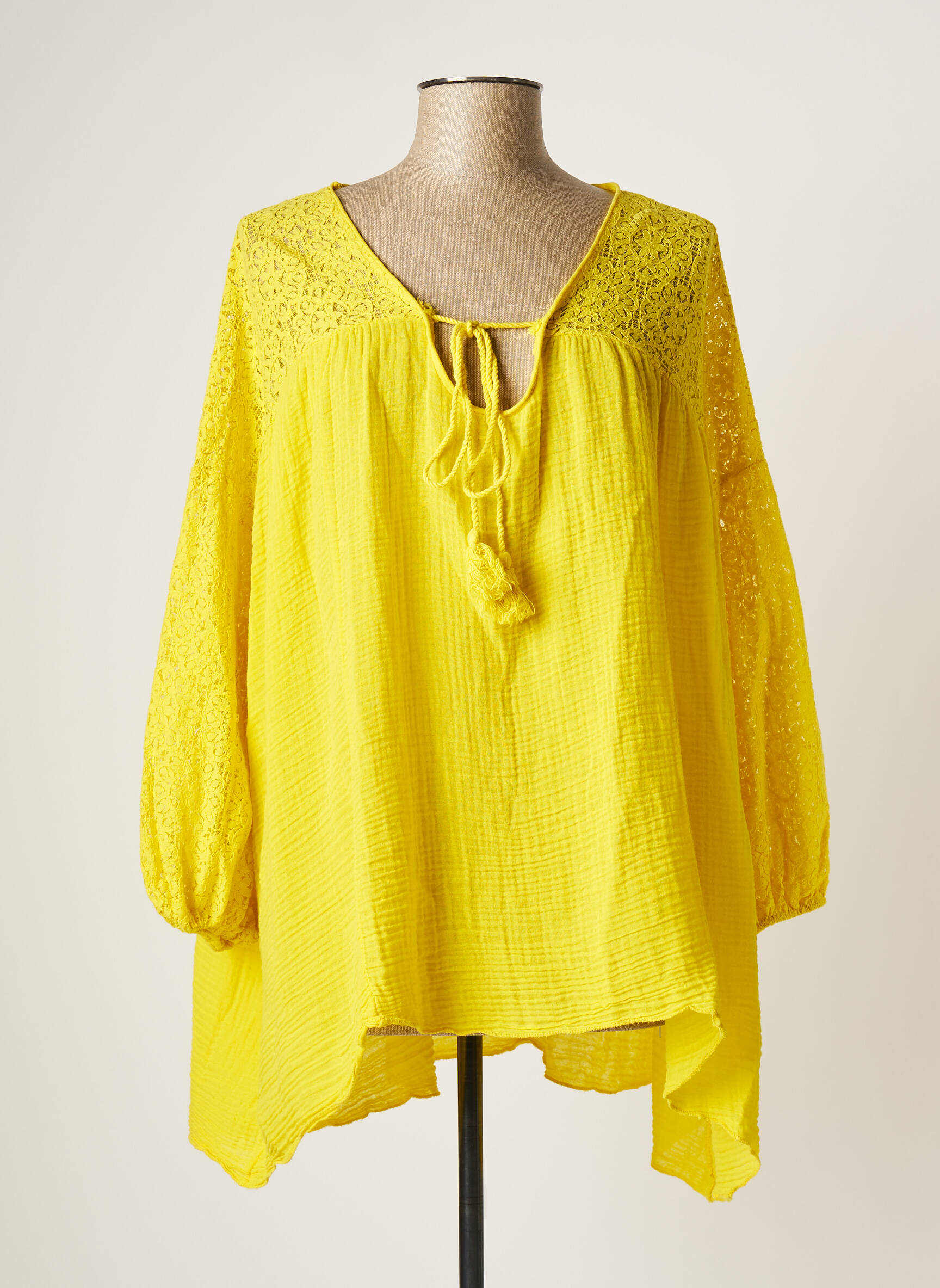 C Melodie Tuniquemanchelongue Femme couleur jaune
