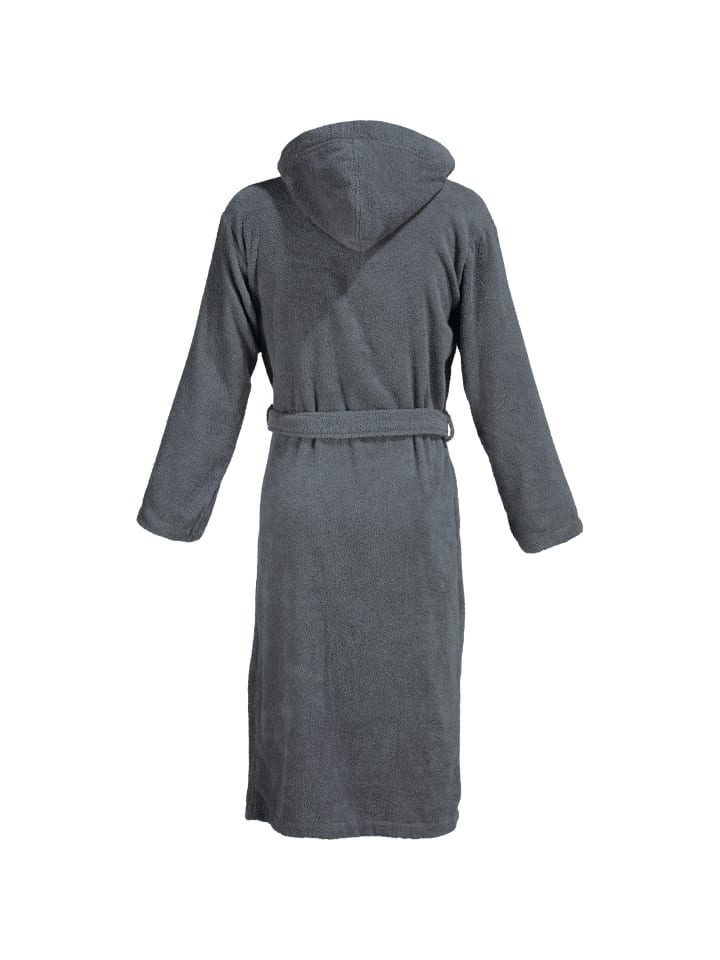 Erwin Müller Frottier Unisex-Bademantel mit Kapuze Heidelberg in anthrazit günstig kaufen