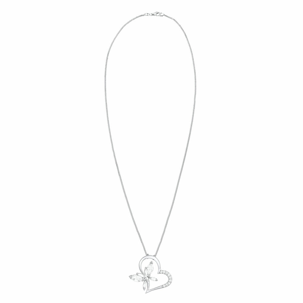 Elli Elli Collier Femmes Pendentif Coeur Papillon Élégant avec Cristal de Zirconium en collier