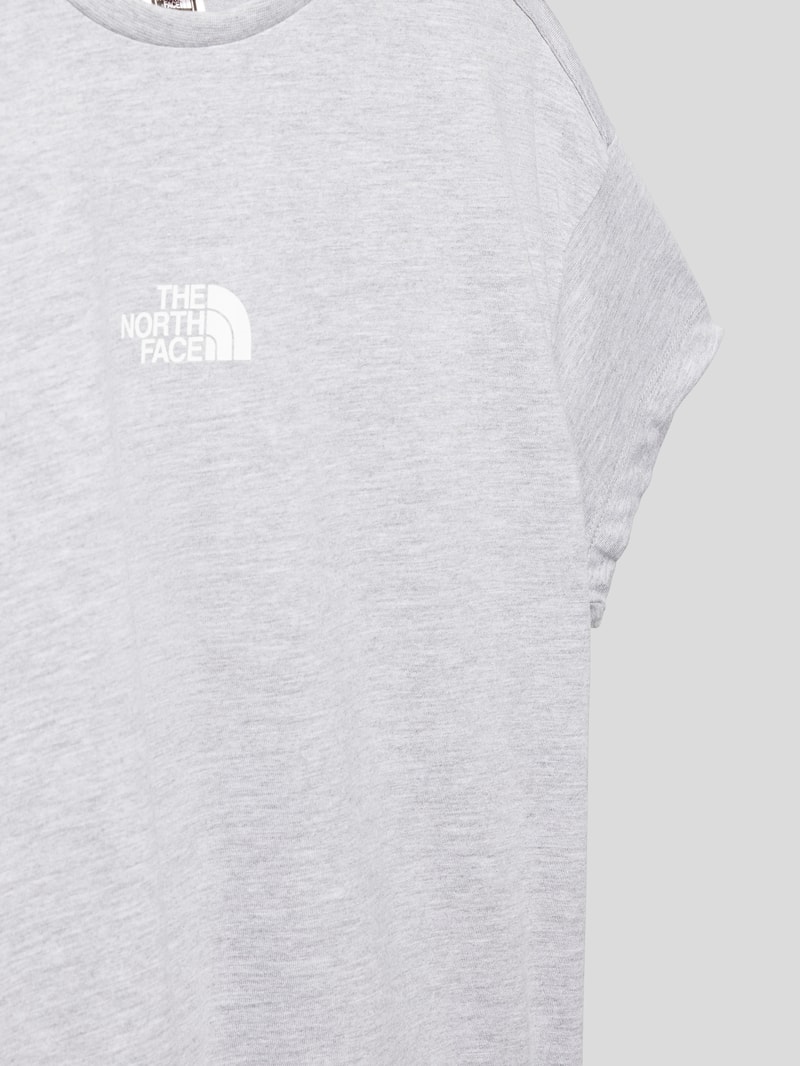T-Shirt mit Logo-Print in mittelgrau meliert