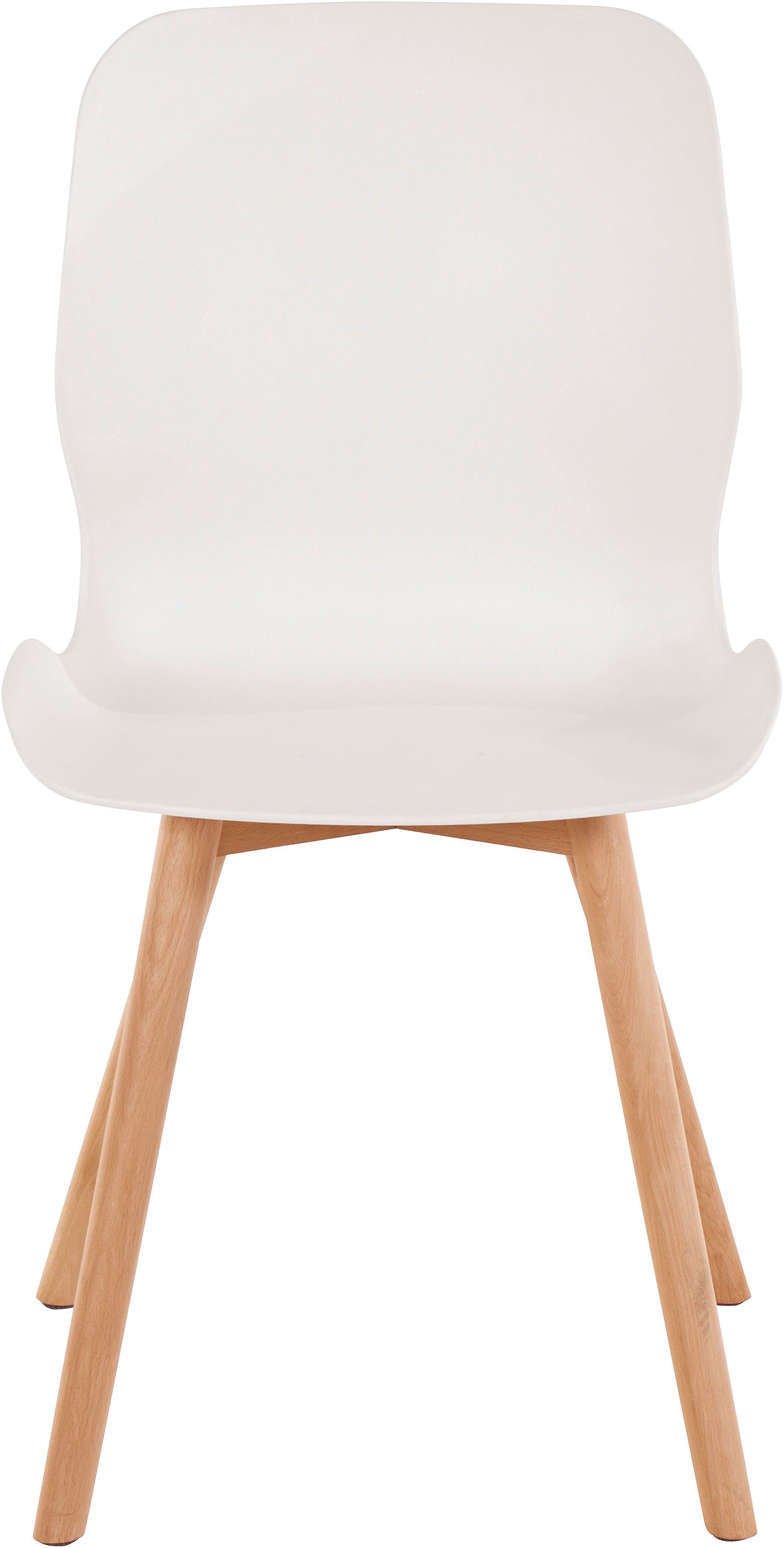 andas Esszimmerstuhl Lendum (2 St), Gestell aus massiver Buche, Sitzschale aus Kunststoff, Sitzhöhe 45 cm
