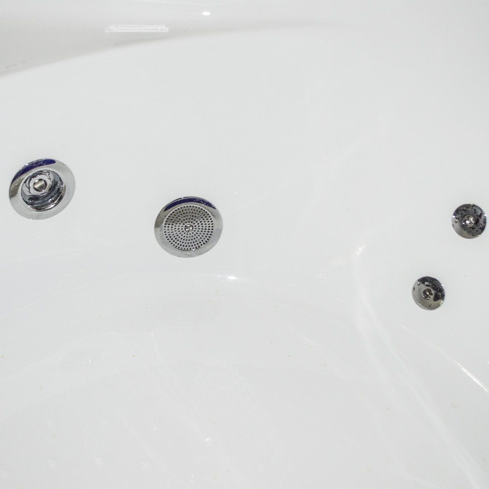 TroniTechnik Whirlpool-Badewanne PAROS 135 cm x 135 cm,Whirlpoolpumpe,Unterwasser LEDs, inkl. Zubehör, (inkl. Zubehör, vormontierte Badewanne mit Unterwasser LED), Premium Whirlpoolpumpe, Unterwasser LED, Massagedüsen