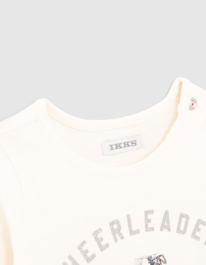 T-shirt écru visuel patins à roulettes bébé fille
