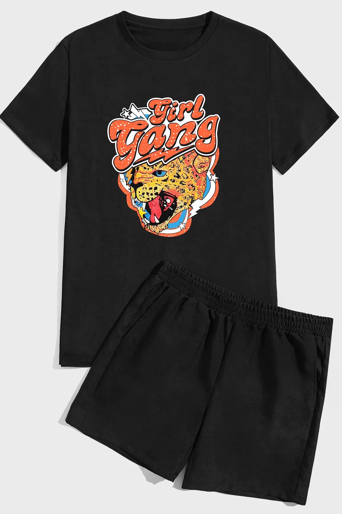 uyguntarz  Shorts-Set mit Girl-Gang-Print
