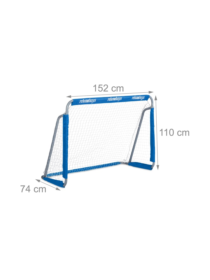 relaxdays Fußballtor in Grau/Blau - (B)152 x (H)110 x (T)74 cm günstig kaufen onesize