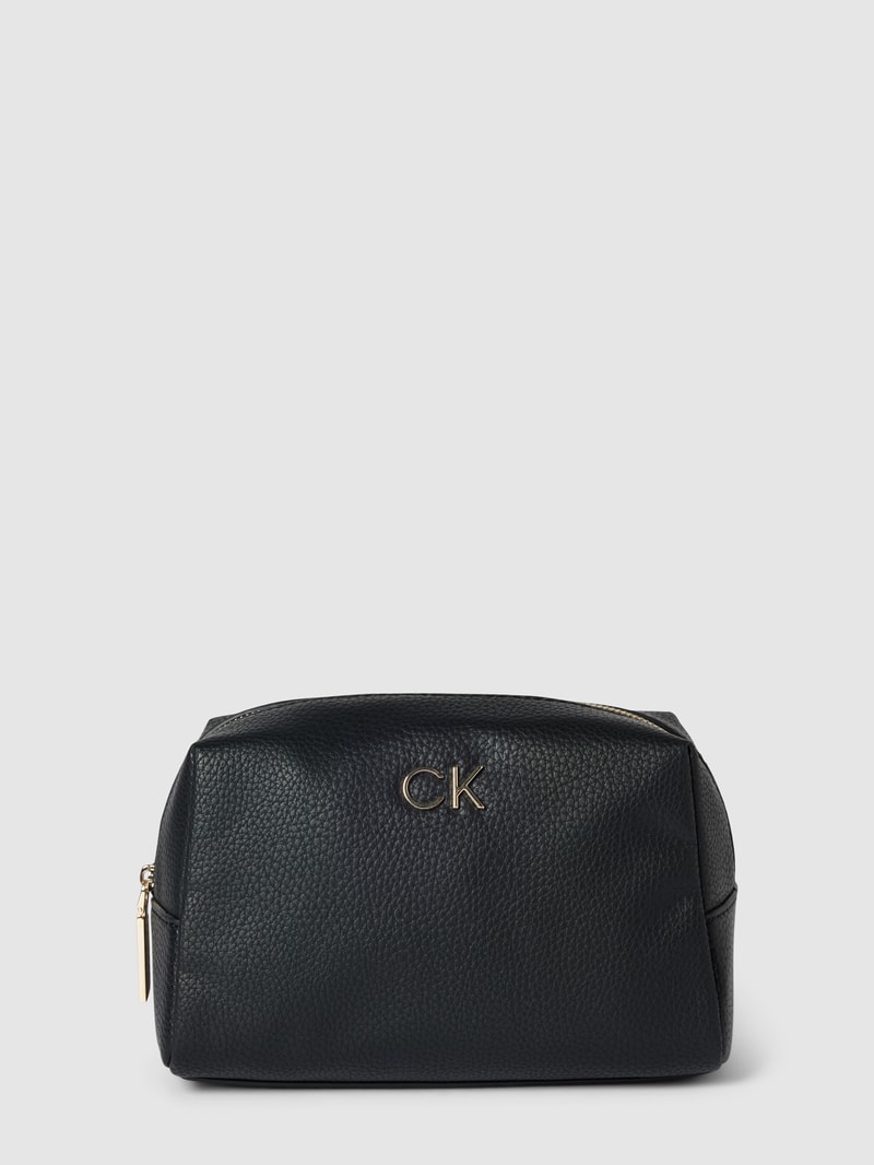 Kosmetiktasche in Leder-Optik Modell 'RE-LOCK' in schwarz