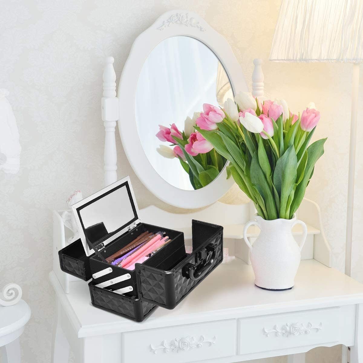 KOMFOTTEU Kosmetikkoffer Schminkkoffer, für Make-up