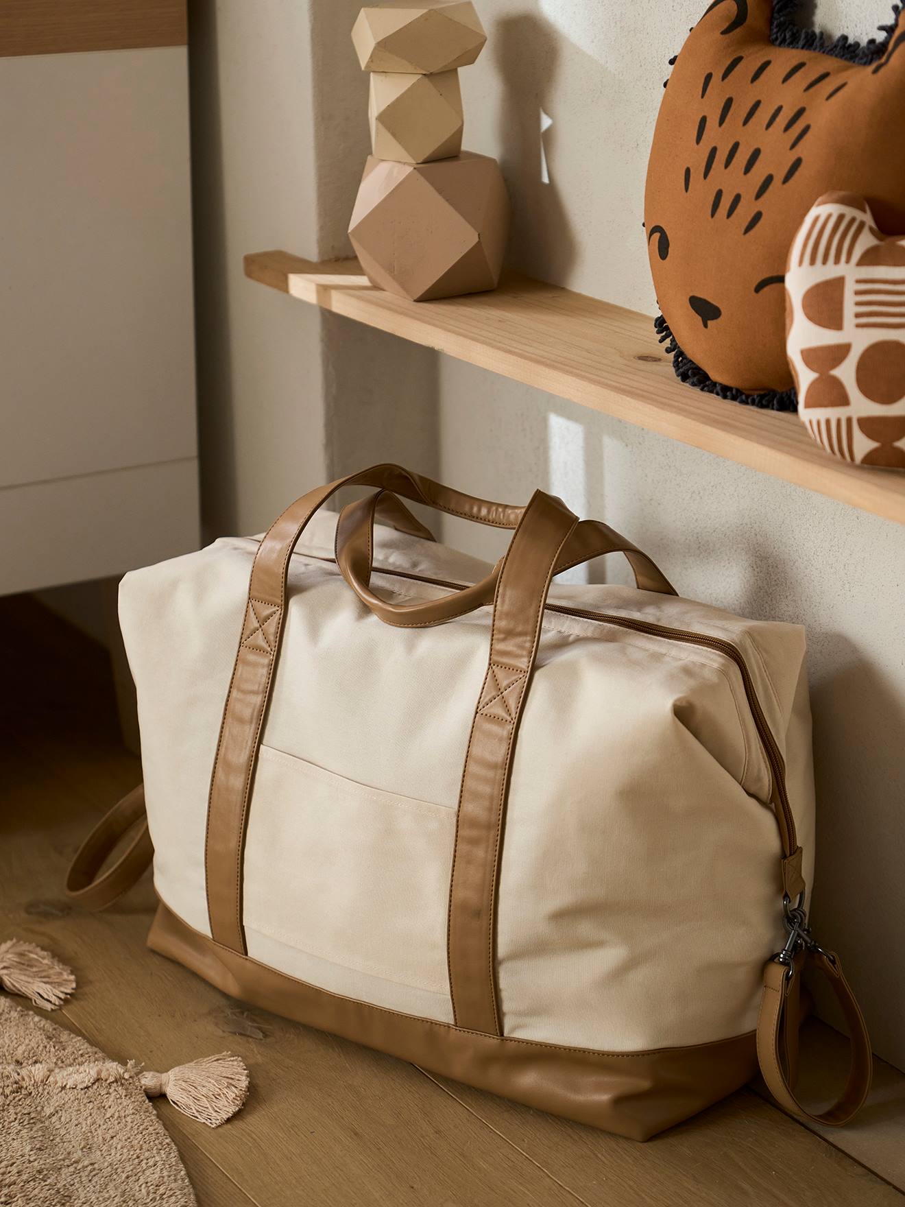 Vertbaudet Eltern Weekender-Wickeltasche MILAN personalisierbar - wollweiß/beige
