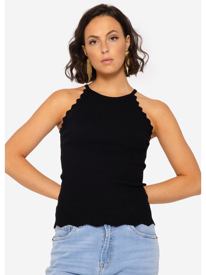 SASSYCLASSY Strick Top in schwarz günstig kaufen
