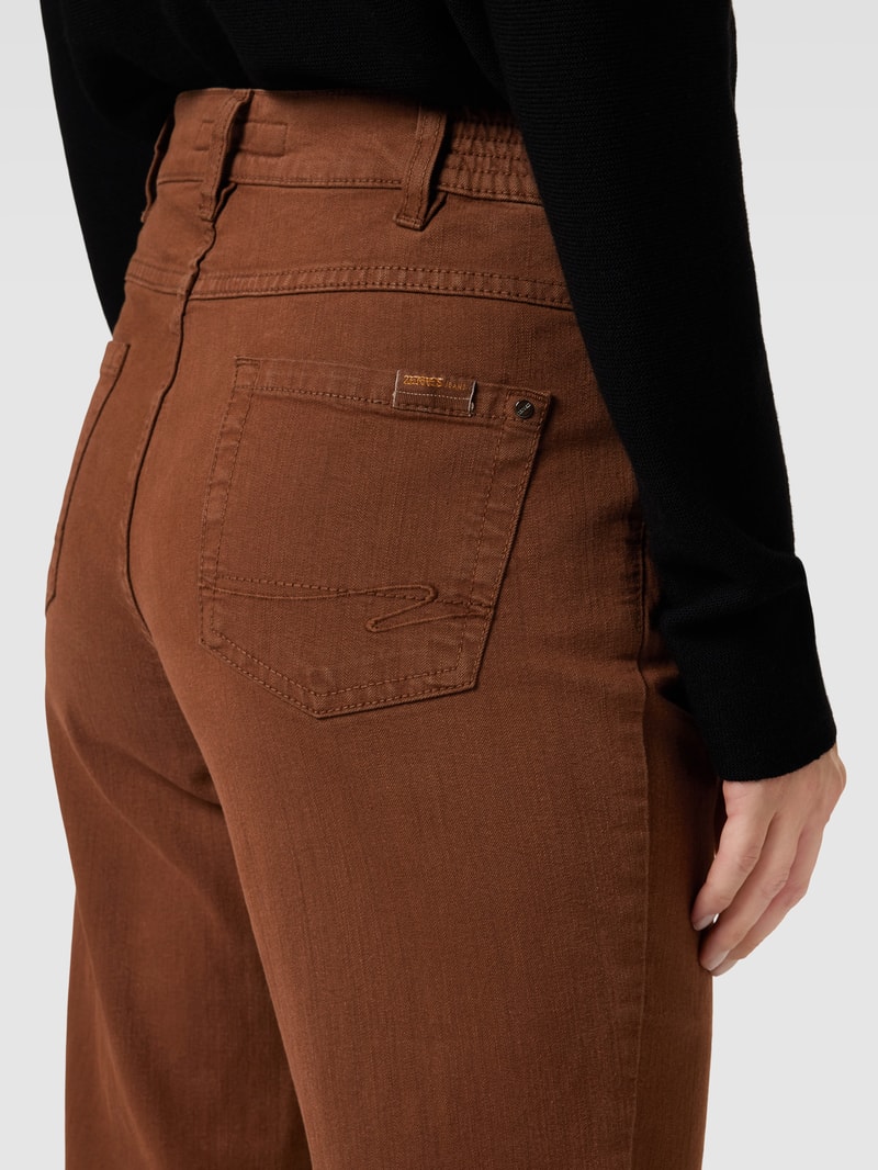 Straight Fit Jeans im 5-Pocket-Design Modell 'Greta' in cognac