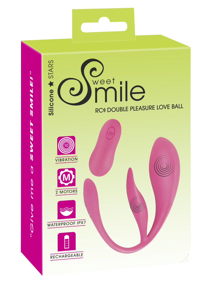 Sweet Smile Vibro-Ei RC Double Pleasure Love Ball in rosa günstig kaufen 26 cm