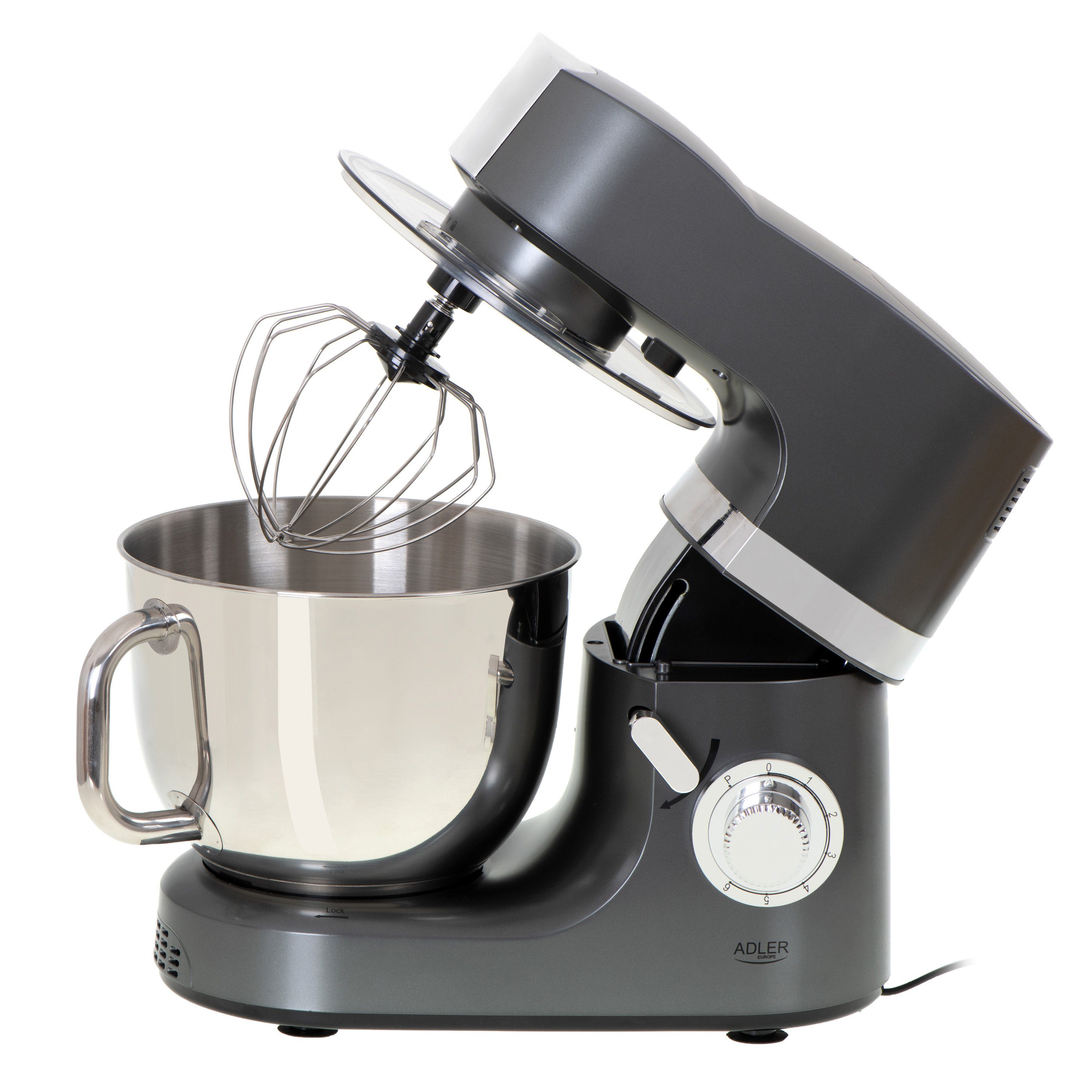 JUNG Küchenmaschine ADLER A4221 Küchenmaschine mit Fleischwolf Knetmaschine Rührmaschine, 1200 W, 7,00 l Schüssel, Edelstahl Schüssel, 4 Funktion, Knethaken Rührbesen Schlagbesen