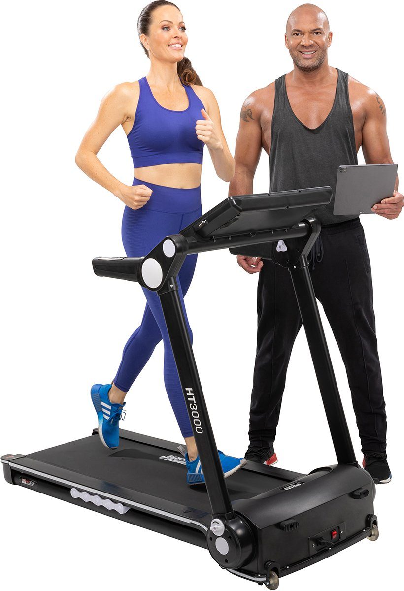 Miweba Sports Laufband Profi Sportgerät HT3000 - 16 km/h - 15 % Steigung - klappbar (Treadmill, Trainingsgerät, Fitnessgerät, Heimtrainer, Speedrunner, Fitness, Workout, 1-tlg., 120 kg Traglast, 12 Laufprogramme, 2 Quick-Speed Programme, Fitshow-App,