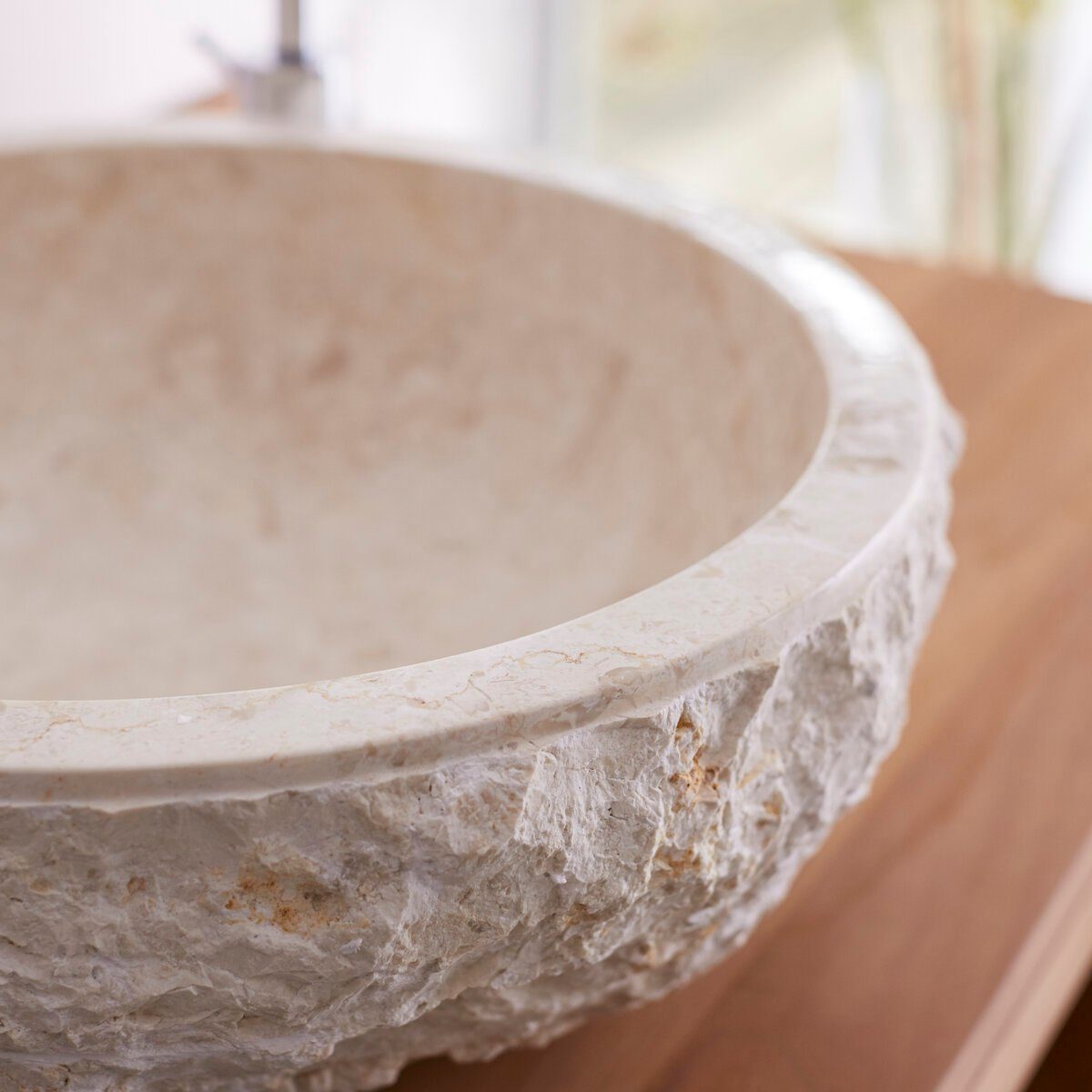 Tikamoon Waschbecken Waschbecken aus Marmor cream