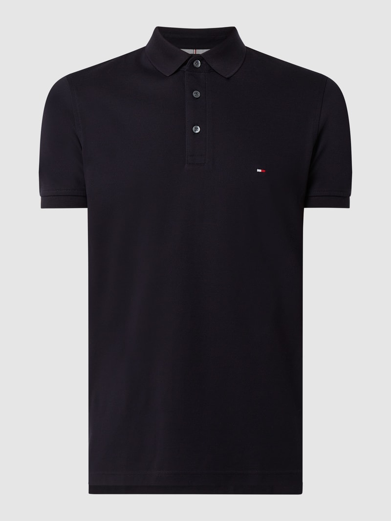 Slim Fit Poloshirt mit Stretch-Anteil in marineblau