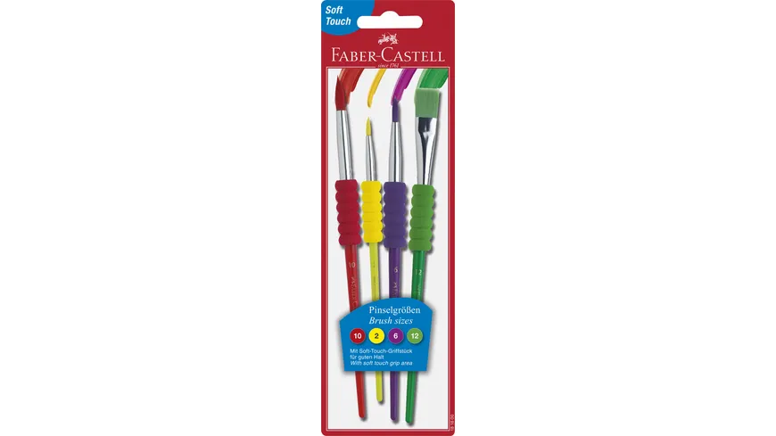 FABER-CASTELL Pinsel bunt 4er-Set 2,6,10 Haarpinsel