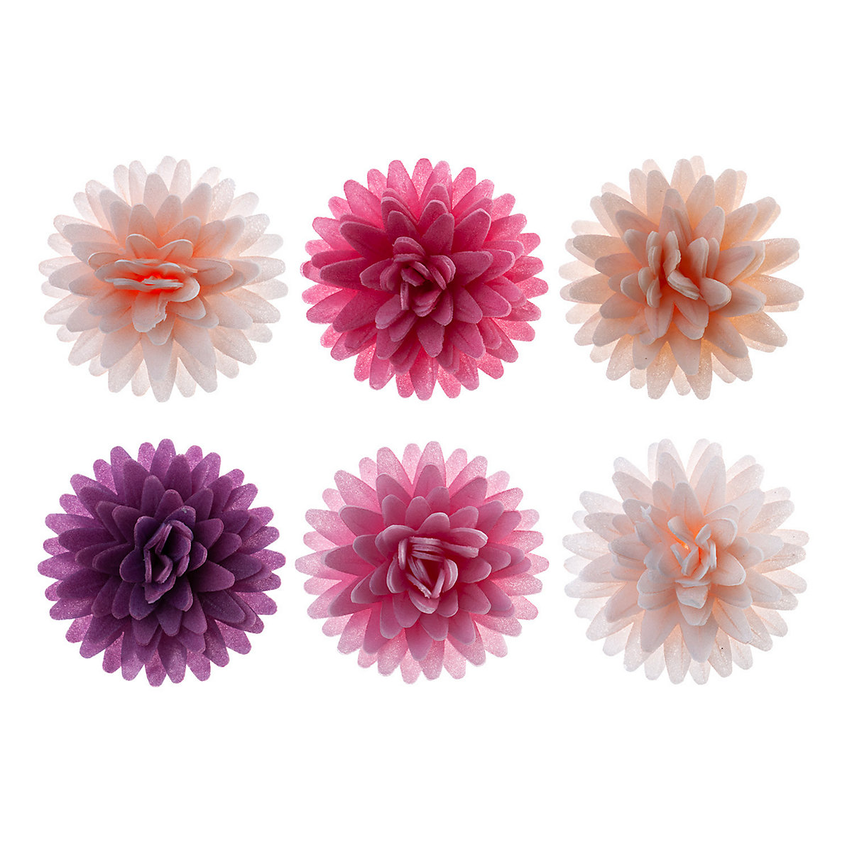 Essbare Blumen für die Torte aus Oblate, 12 Stück, je 4,5cm, 6 Farben Mix