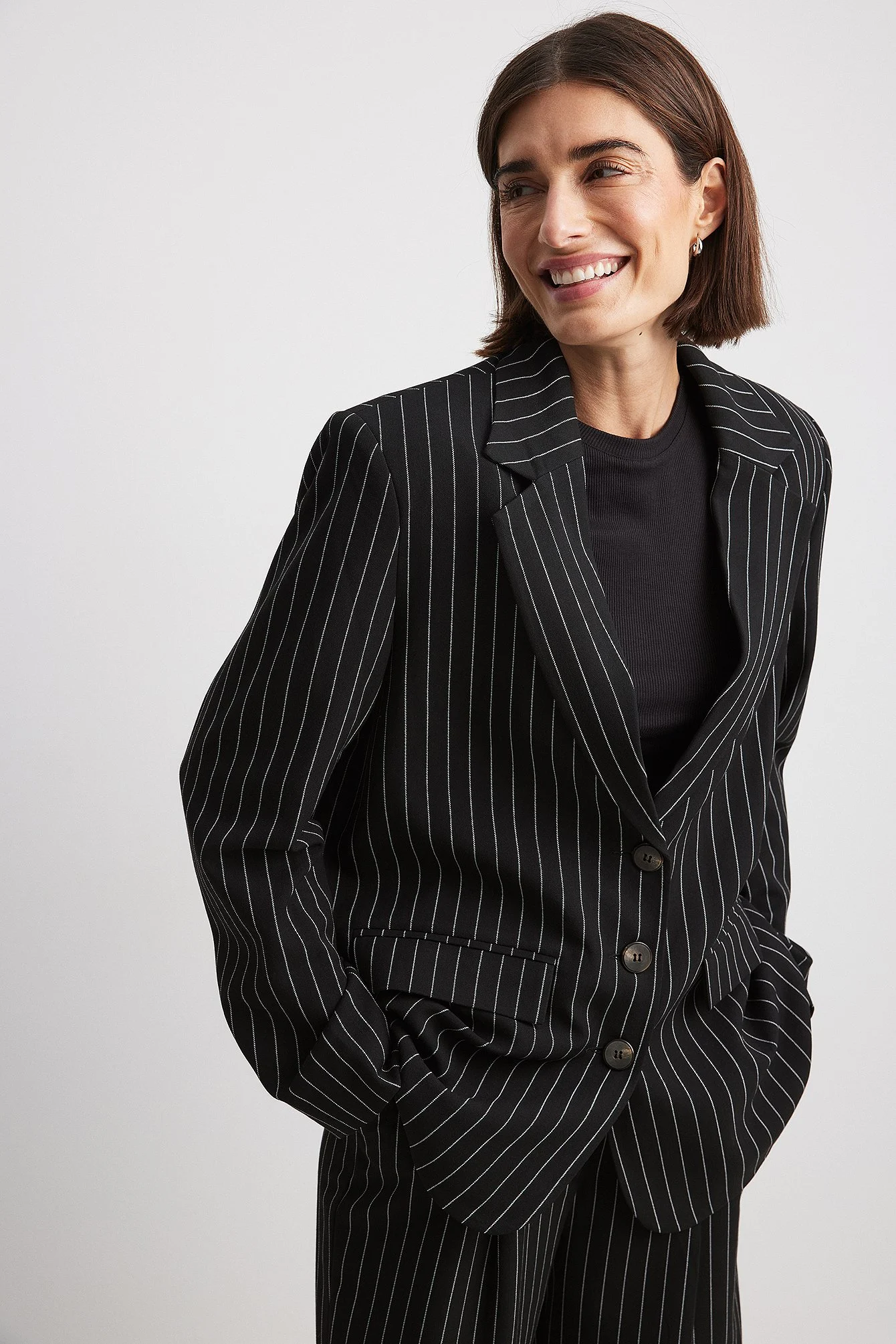 Gestreifter Oversize-Blazer
