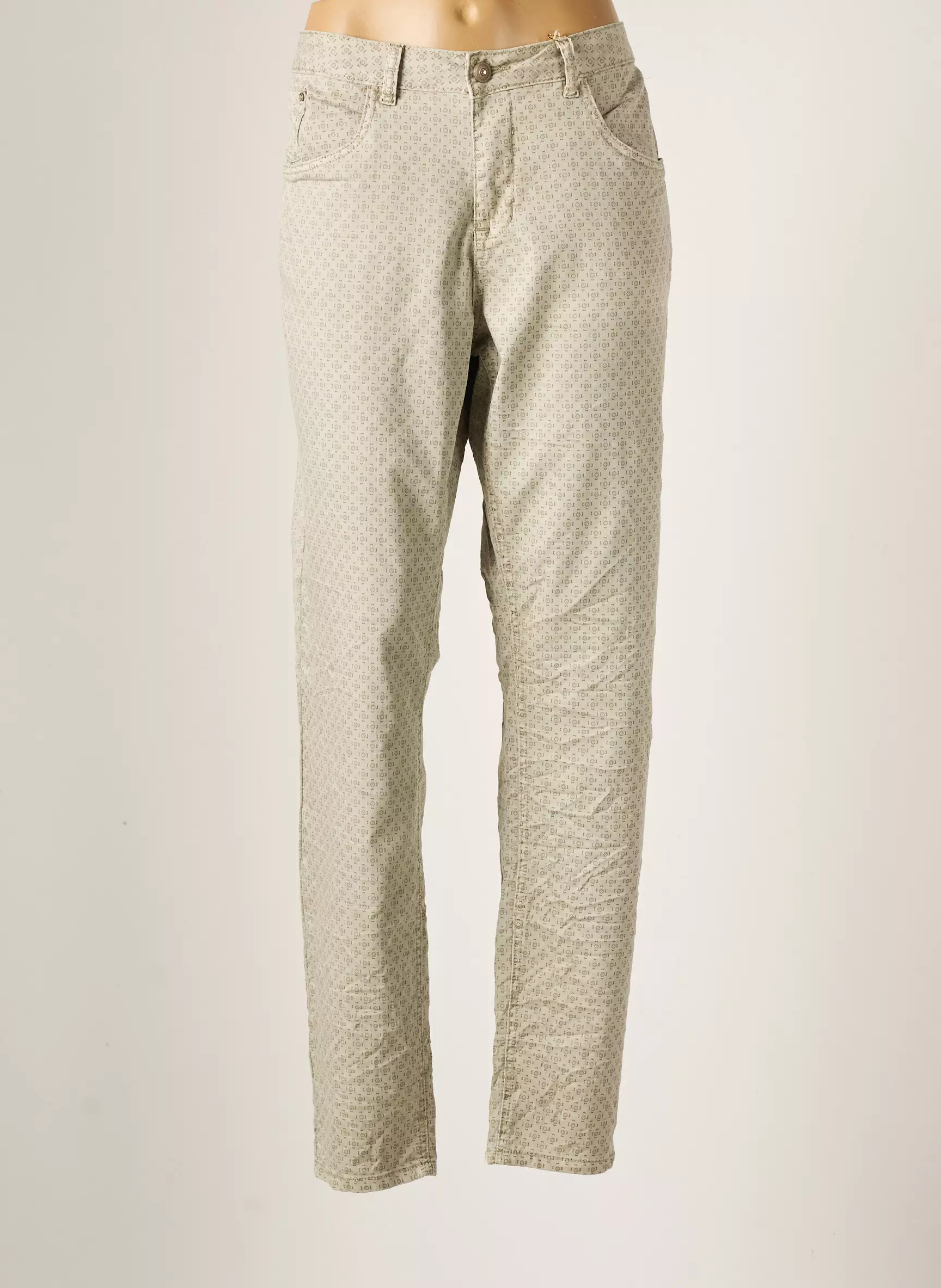 Cream Pantalons Droits Femme couleur gris