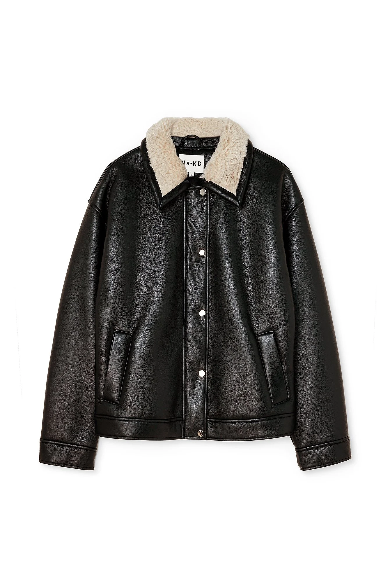 Bonded-PU-Jacke im Vintage-Look