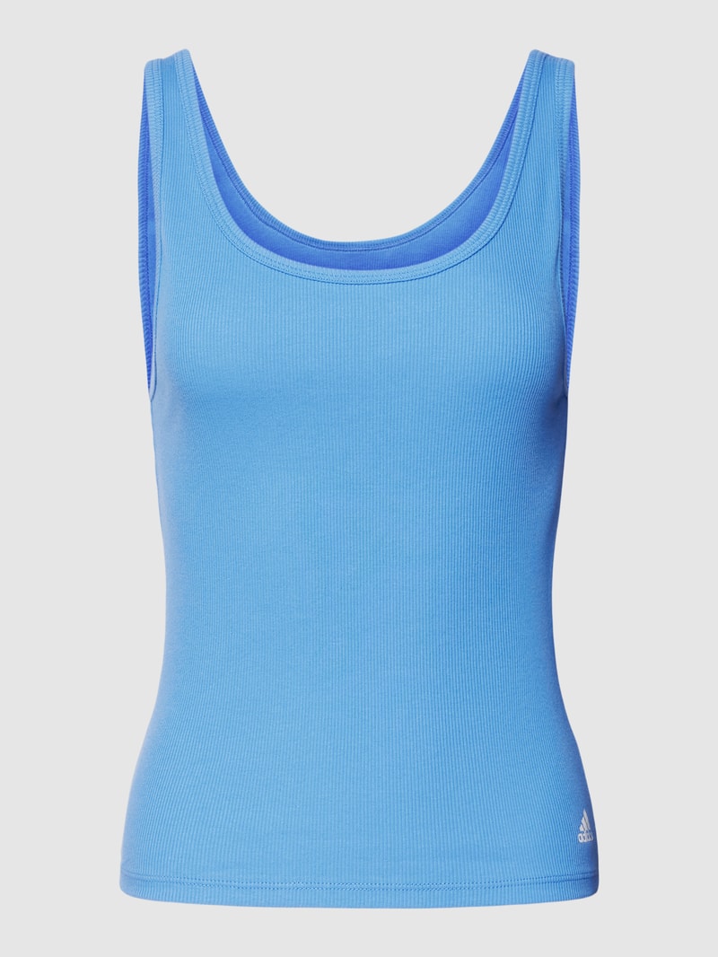 Tanktop mit Feinripp in hellblau