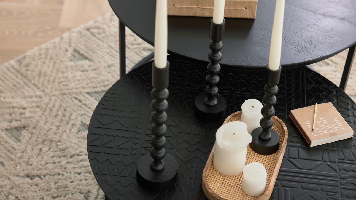 Roomio Couchtisch-Set No. 2001 Schwarz Rund