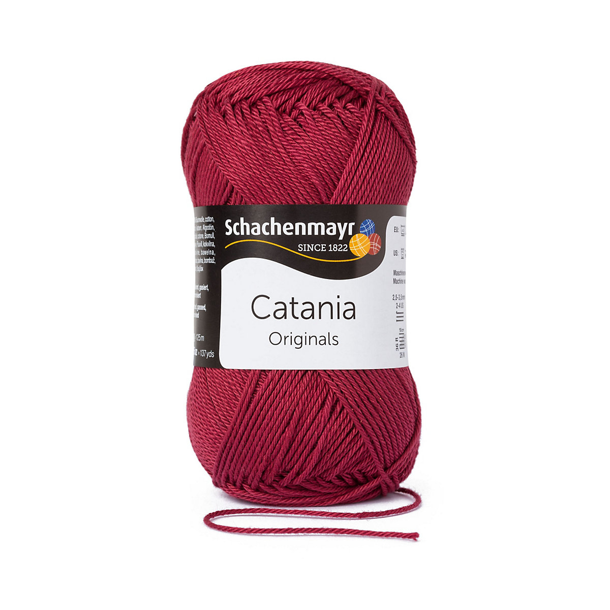 Handstrickgarne Catania, 50g Burgundrot