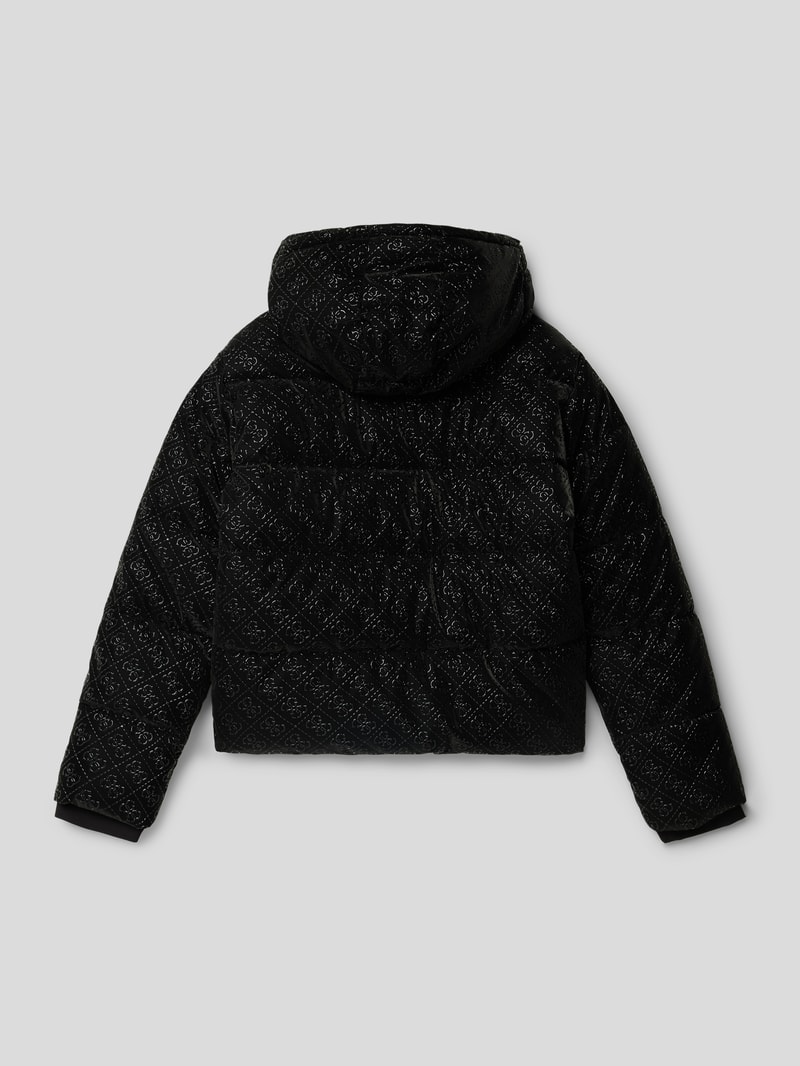 Steppjacke mit Kapuze in schwarz