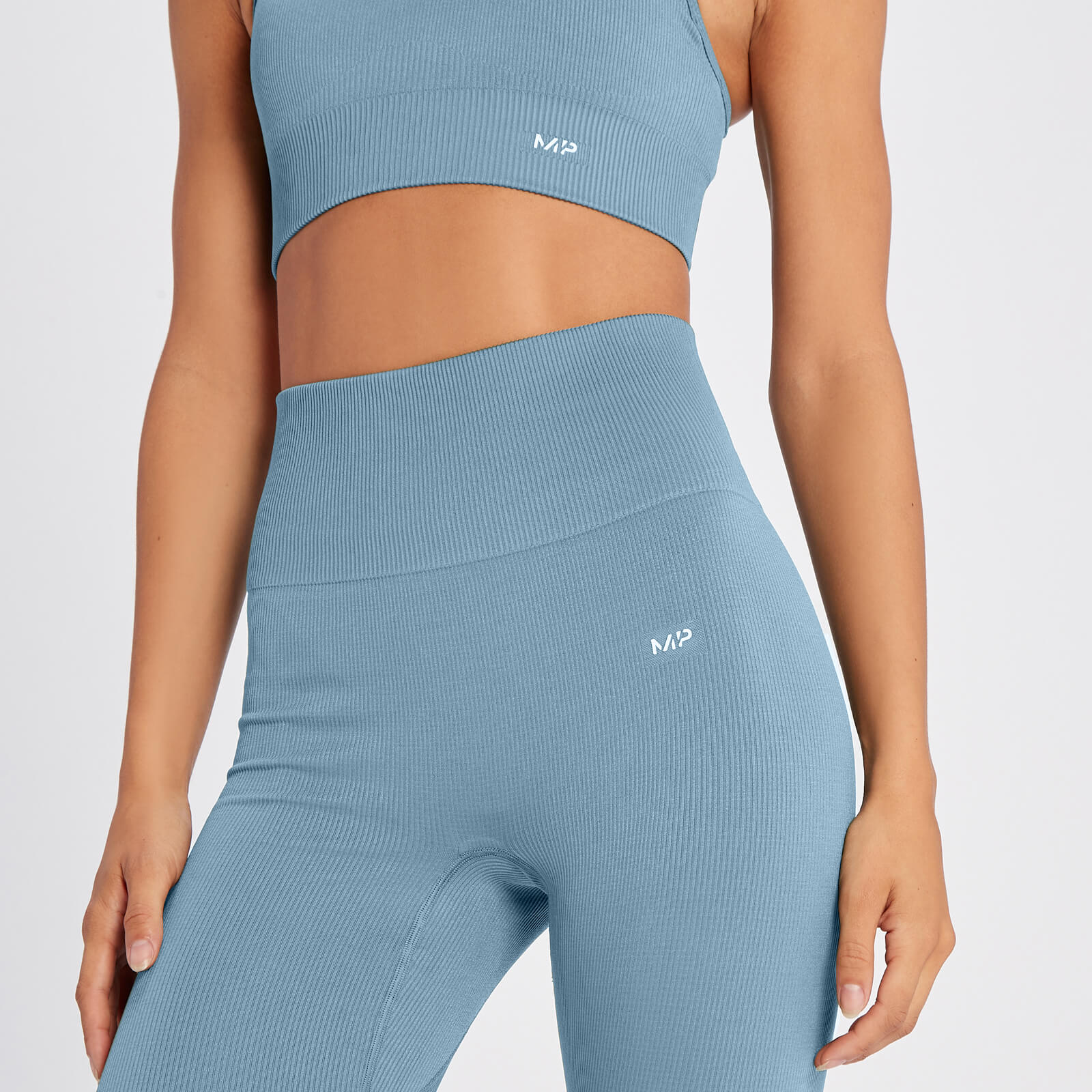 Legging côtelé sans coutures MP Tempo pour femmes – Bleu gris